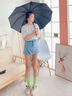 美度雨傘反向傘三折手動(dòng)雨傘大號加固加厚結實(shí)防風(fēng)10骨M3327藍色 曬單實(shí)拍圖