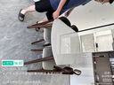 林氏家居復古巖板餐桌家用圓桌餐桌可伸縮折疊餐桌小戶(hù)型餐桌椅組合LH214 白椿木|1.3m餐桌+餐椅169*4 曬單實(shí)拍圖