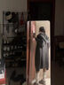 妃奧絨慵懶風(fēng)連帽開(kāi)衫針織外套女秋冬新款長(cháng)款過(guò)膝加厚毛衣外搭寬松上衣 深灰色 M 【110-125斤】 曬單實(shí)拍圖