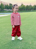 幼歌（YOUGE）嬰幼兒秋季新款純棉舒適束腳褲寬松復(fù)古百搭軟牛仔褲潮 紅色（66-90兩用襠） 90 cm 曬單實(shí)拍圖
