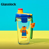 Glasslock&wigglewiggle聯(lián)名款卡通印花玻璃水杯家用手提新款杯子小熊380ml 曬單實(shí)拍圖