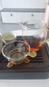 高茗日式公道杯玻璃茶具分茶器帶茶漏一體泡茶杯高端公杯茶海茶漏套裝 金色把公杯+茶漏400ml 曬單實(shí)拍圖