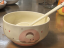 蛋糕可頌陶瓷飯碗家用新款可愛(ài)漂亮餐具甜品酸奶碗米飯碗兒童碗具 一碗一勺【甜甜圈】 曬單實(shí)拍圖