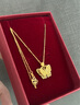 中銀億金花絲蝴蝶黃金項鏈女古法足金吊墜掛墜生日情人節禮物送女友老婆 古法花絲蝴蝶吊墜+足金鏈【金重約5.2g】 曬單實(shí)拍圖