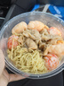 特美居（temeiju）一次性飯盒圓形透明餐盒加厚帶蓋野餐打包盒水果便當盒50套1000型 曬單實(shí)拍圖