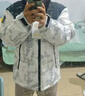 波司登（BOSIDENG）【反季】羽絨服國標(biāo)90絨男女情侶冬季短款潮流涂鴉連帽外套 雪嶺山脈9BE9 XL 175/96A 曬單實(shí)拍圖