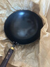三四鋼鐵鍋章丘炒菜無(wú)涂層免開(kāi)鍋燃氣灶專(zhuān)用熟鐵家用圓底鍛打32cm 37832 曬單實(shí)拍圖