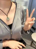 中國黃金（CHINA GOLD）六字真言項鏈收藏級和田玉吊墜男女生日禮物送女友老婆教師節禮物 【收藏級】和田玉六字真言項繩【金珠約0.12g】 曬單實(shí)拍圖