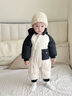 G.DUCKKIDS小黃鴨童裝嬰兒棉服秋冬季嬰幼兒連體衣棉襖防寒保暖新生兒外出服 米黑 90 尺碼建議1~2歲cm 曬單實(shí)拍圖