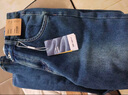 森馬（Semir）牛仔褲女冬加絨做舊長(cháng)褲女生保暖顯腿長(cháng)ins潮直筒褲103724124011 曬單實(shí)拍圖