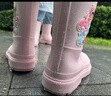 牧萌兒童雨鞋防水立體水鞋男童女童防滑耐磨寶寶雨靴 粉色美人魚(yú) 35碼 曬單實(shí)拍圖