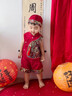 WVD國際品牌2025年新夏紅色節(jié)日唐裝寶寶百日宴會(huì)服裝 男寶寶禮服+帽子 男寶寶禮服+帽 90 曬單實(shí)拍圖