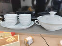 墨煜景德鎮高溫燒制玲瓏瓷白瓷餐具整套碗盤(pán)餐具家用碗碟套裝釉下彩 竹韻白瓷玲瓏6人【皮箱】 48頭 曬單實(shí)拍圖