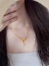 QMXD丁香花項鏈女金色久不掉色鍍金時(shí)尚簡(jiǎn)約仿沙金色精致花朵鎖骨鏈女 丁香花項鏈 曬單實(shí)拍圖