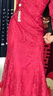 恒源祥新款媽媽婚宴高貴禮服春秋裝時(shí)尚套裝旗袍連衣裙喜婆婆婚宴兩件套 紅色 2XL 【105-120斤】 曬單實(shí)拍圖