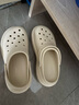 駱駝（CAMEL）增高洞洞鞋女外穿舒適休閑拖鞋包頭厚底涼鞋女 L25M071024 米白 38 曬單實(shí)拍圖