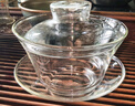 金鑲玉 玻璃茶杯 玻璃蓋碗 高硼硅耐熱防爆泡茶碗 三才蓋碗±150ml 曬單實拍圖