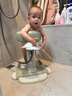 iuu寶寶站立洗澡神器嬰兒 小孩洗屁屁輔助器兒童防滑洗澡架洗澡盆 【高/寬度可調(diào)】免安裝-奶油棕 材質(zhì)：高端ABS原料，安全無異味 曬單實(shí)拍圖