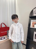 POLOWALK新品2024秋季男童牛津紡長(cháng)袖襯衫大童休閑潮流學(xué)院風(fēng)兒童上衣 白色 160 曬單實(shí)拍圖