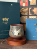 蘇蔻宜興紫泥泥繪紫砂杯大號茶杯純品茗全手工功夫茶具主人杯 紫泥松鶴延年杯200cc 曬單實(shí)拍圖
