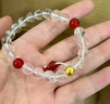 中國黃金（CHINA GOLD）黃財神鴻運招財時尚手鏈女白水晶足金手串七夕情人節(jié)禮物送女朋友 三通葫蘆白水晶手串 曬單實拍圖