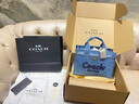 蔻馳（COACH）新款女士CARGO 26號丹寧款牛皮革托特包斜挎包通勤女包 B4/靛藍色 曬單實(shí)拍圖