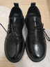 TELEIXI青少年男士三接頭真皮透氣商務(wù)正裝厚底增高圓頭德比通勤休閑皮鞋 黑色四季款 標準皮鞋尺碼 39 (245mm) 【=運動(dòng)鞋40，腳寬腳背高按運動(dòng)鞋尺碼拍】 曬單實(shí)拍圖