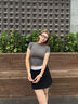 Calvin Klein運動25春夏女士美式潮流辣妹ck戶外運動網(wǎng)球裙短裙褲GWS5T901 UB1-太空黑 M 曬單實拍圖