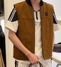 蔻馳（COACH）新款奧萊男士工裝棉質(zhì)背心馬甲外套休閑 褐色 S 曬單實(shí)拍圖