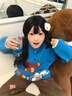 哈魯迪牛仔褲女秋季美式復古長(cháng)褲美拉德小熊刺繡高級感寬松百搭闊腿褲子 棕色 M （85-105斤） 曬單實(shí)拍圖