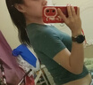 UR夏季新款女裝時(shí)尚設(shè)計(jì)感側(cè)腰褶皺修身短袖T恤UWG440170 墨綠 S 曬單實(shí)拍圖