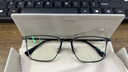 蔡司（ZEISS）鏡片超輕純鈦方框眼鏡近視男可配度數變色大臉睛架女防藍光散光鏡 黑色【高級鈦材】 配1.56鉆晶防藍光（0-400度） 曬單實(shí)拍圖