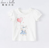 戴維貝拉（DAVE＆BELLA）戴維貝拉女童T恤童裝小童寶寶棉短袖夏裝兒童打底衫白色 曬單實(shí)拍圖