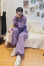 巧丂小個(gè)子多巴胺春秋新款運動(dòng)套裝女寬松顯瘦衛衣韓系時(shí)尚休閑兩件套 紫色 請根據詳情尺數據選碼 XL 曬單實(shí)拍圖