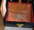 老鋪黃金古法手工足金項鏈 · 花絲琺瑯鉆飾五彩蝴蝶（1號）鎖骨鏈 金重約8.0g 曬單實(shí)拍圖