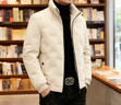 AEMAPE高端品牌羽絨服男士2025冬季新款中青男裝休閑立領(lǐng)保暖男短款 米色 M 170 曬單實(shí)拍圖