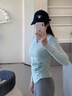 雪茜曼（XUEXIMAN）瑜伽服女上衣帶胸墊修身顯瘦春秋運動(dòng)上衣長(cháng)袖T恤專(zhuān)業(yè)跑步健身服 曬單實(shí)拍圖