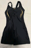 李寧（LI-NING）泳衣女專業(yè)訓(xùn)練連體平角游泳衣女士時(shí)尚大碼泳裝011 黑金 L  曬單實(shí)拍圖