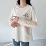 米婭琳 產(chǎn)后哺乳衣上衣外出服春夏季長(cháng)袖喂奶衣夏裝外穿哺乳期T恤辣媽款 杏色 M（適合95-120斤） 曬單實(shí)拍圖