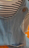 嬰兒套裝背帶款哈衣萌娃寶寶外穿爬服新生幼兒衣服春秋裝外出兩件 寶藍色 單斗牛仔套裝 90 （22-28斤) 曬單實(shí)拍圖