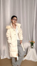 雪中飛羽絨服長(cháng)款女2025冬季大毛領(lǐng)盤(pán)扣時(shí)尚保暖加厚連帽90絨外套米白M 曬單實(shí)拍圖