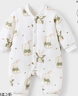 童泰（TONGTAI）嬰兒連體秋冬寶寶夾棉衣服兒童對開(kāi)爬服TS43D247-DS綠色90cm 曬單實(shí)拍圖