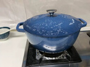 雙立人（ZWILLING）小幸福系列琺瑯鍋初雪雪花鍋燉鍋湯鍋燜燒鍋不粘鍋電磁爐煮鍋 普魯士藍【內緞黑】 28cm 曬單實(shí)拍圖