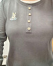 尚都比拉兔子刺繡假兩件圓領(lǐng)長(zhǎng)袖t恤女春秋外穿顯瘦女裝上衣 深灰色 M  曬單實(shí)拍圖