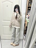 燦圖煙灰色牛仔褲男夏季新款美式復古潮流vibe褲子窄版顯瘦直筒微喇褲 煙灰色 L 曬單實拍圖