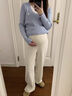 婧麒孕婦褲子春秋季外穿2025新款孕期闊腿褲不勒肚子長(cháng)褲孕婦冬裝 杏色 春秋款【親膚面料 遮肉顯瘦】 L (建議110-130斤) 曬單實(shí)拍圖