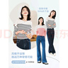 歐莎（OSA）知性通勤條紋長(cháng)袖T恤女2025秋新款法式寬松顯瘦內搭打底衫上衣 黑白條 L 曬單實(shí)拍圖