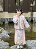安妮優(yōu)兒（Anneyol）漢服女童秋冬季2025新款兒童中國風(fēng)唐裝古風(fēng)女孩冬裝加厚套裝裙子 粉色套裝【上衣+裙子】 120 曬單實(shí)拍圖