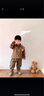 G.DUCKKIDS嬰兒衣服洋氣春秋外出服三件套分體套裝一歲半男寶寶嬰幼兒春裝潮 米白色 三件套 90 曬單實拍圖