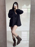 卓詩(shī)尼粗跟短靴女2025秋冬新款復古尖頭褶皺堆堆靴單靴子超火西部牛仔靴 沙色-單里 37 曬單實(shí)拍圖